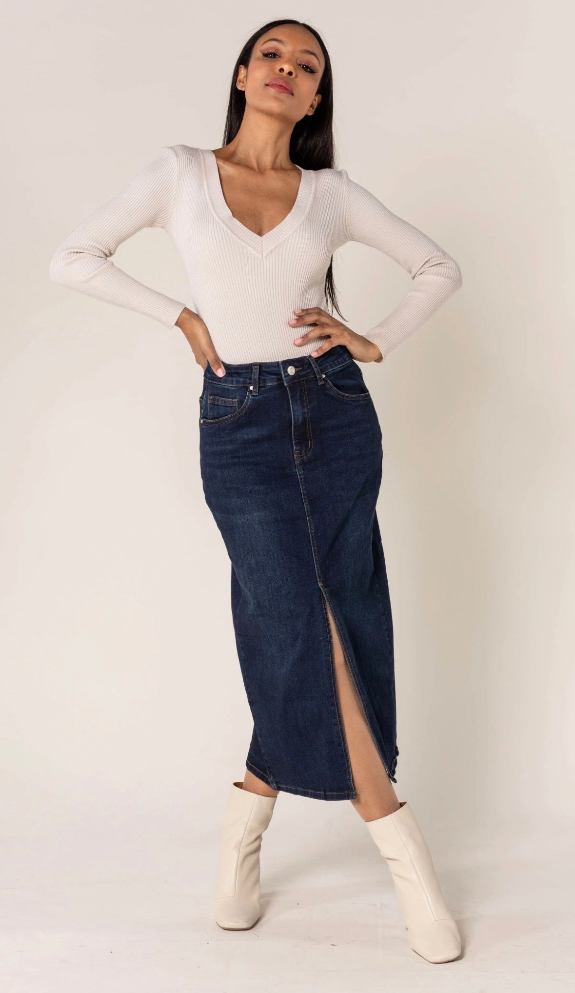 Jupe en jean Nina Carter P 215