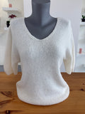 Pull Col en V Manches Courtes 10195