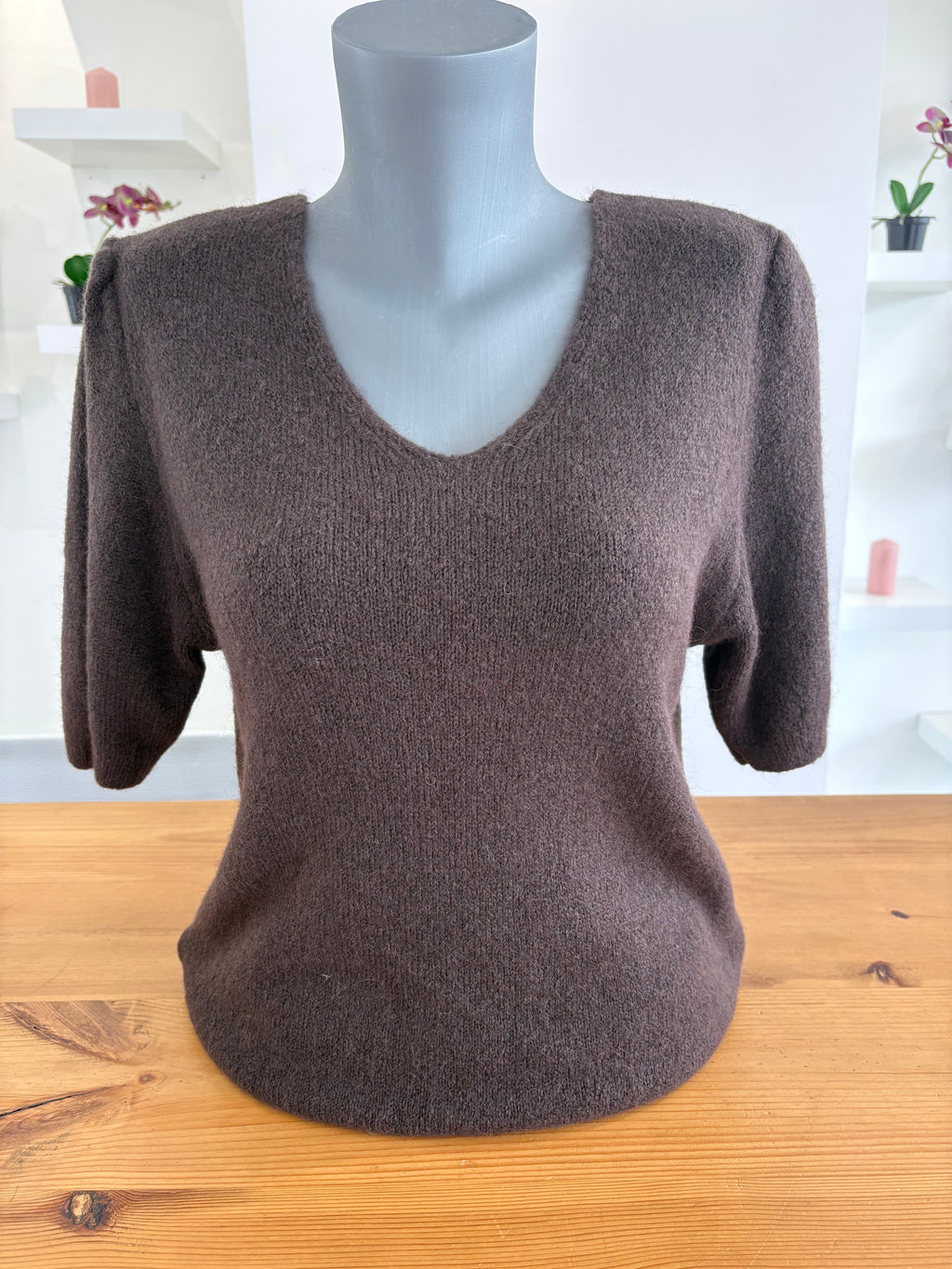 Pull Col en V Manches Courtes 10195
